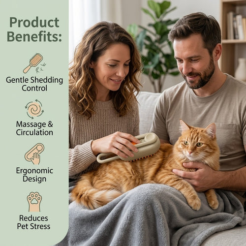 3-in-1 Steam Pet Grooming Brush